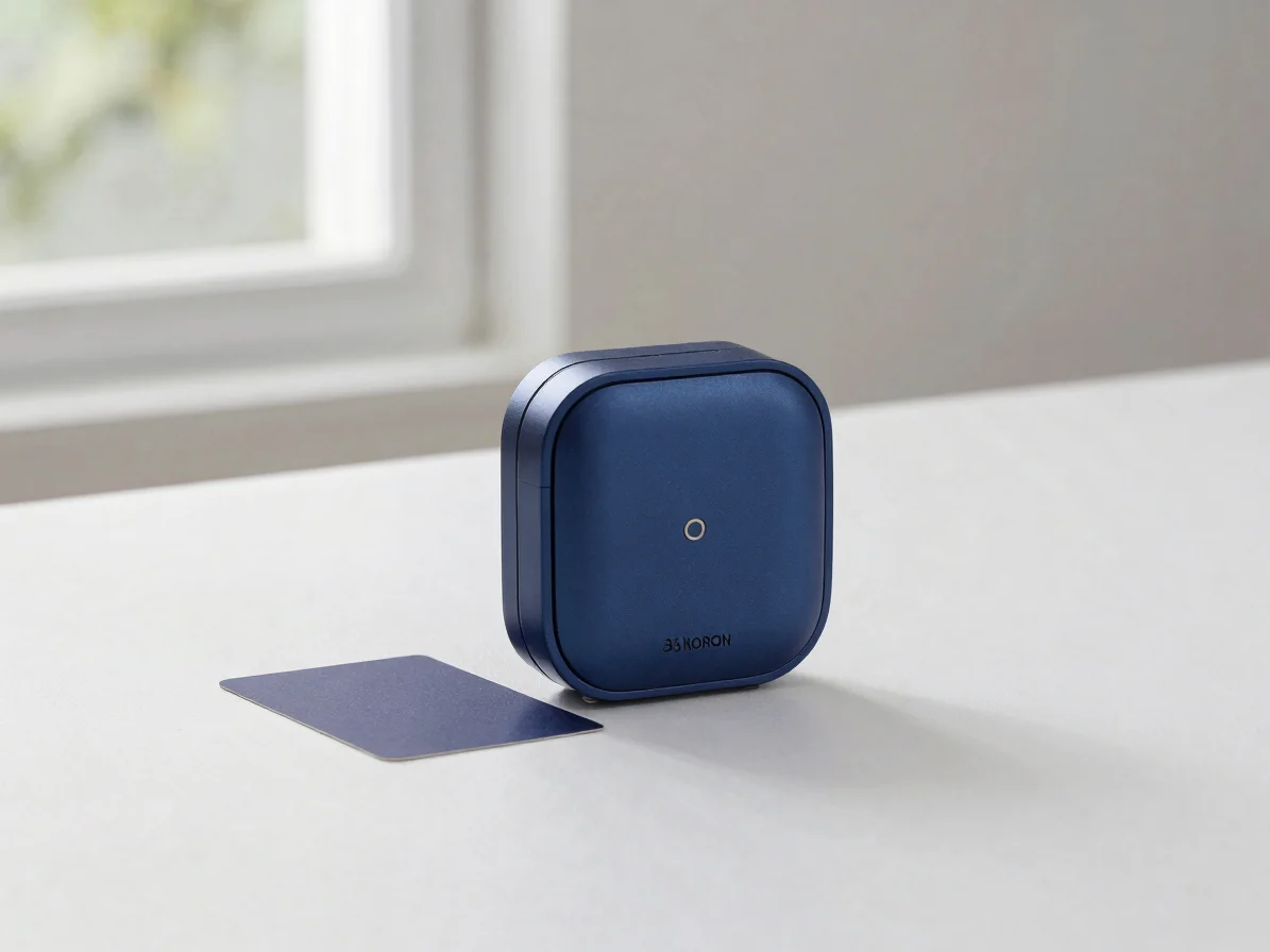 Editorial product photography of a compact home electronics acces