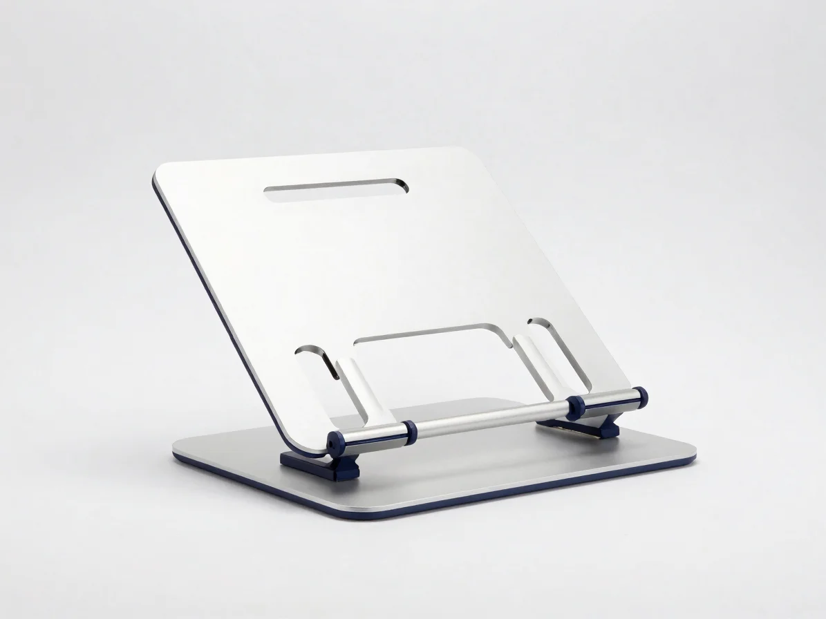 Clean white studio product photograph of a laptop stand on a whit