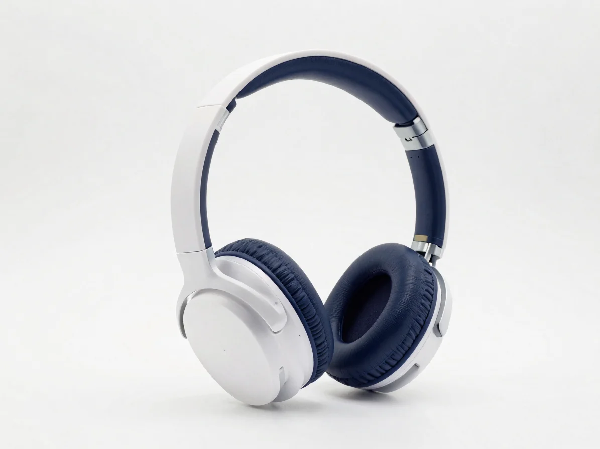 Clean white studio product photograph of over-ear headphones on a
