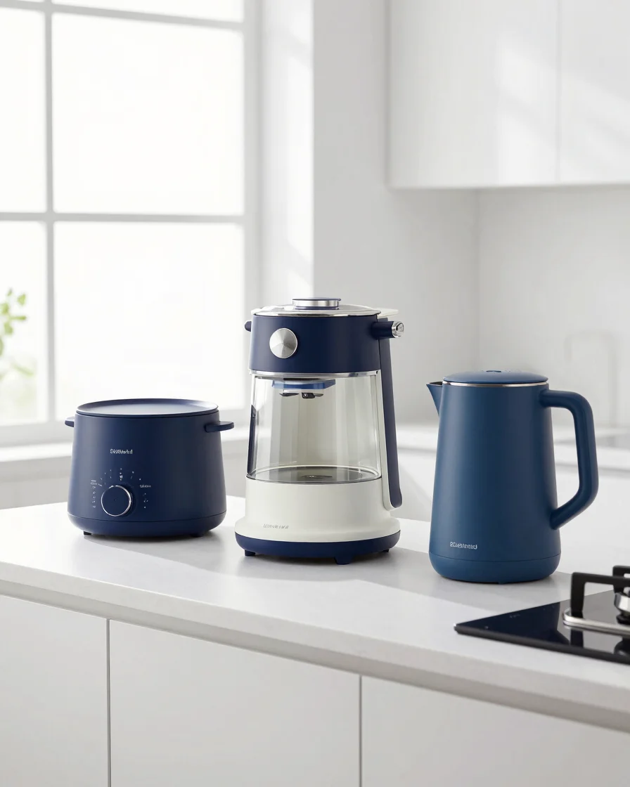 Editorial product photography of a neatly arranged kitchen counte