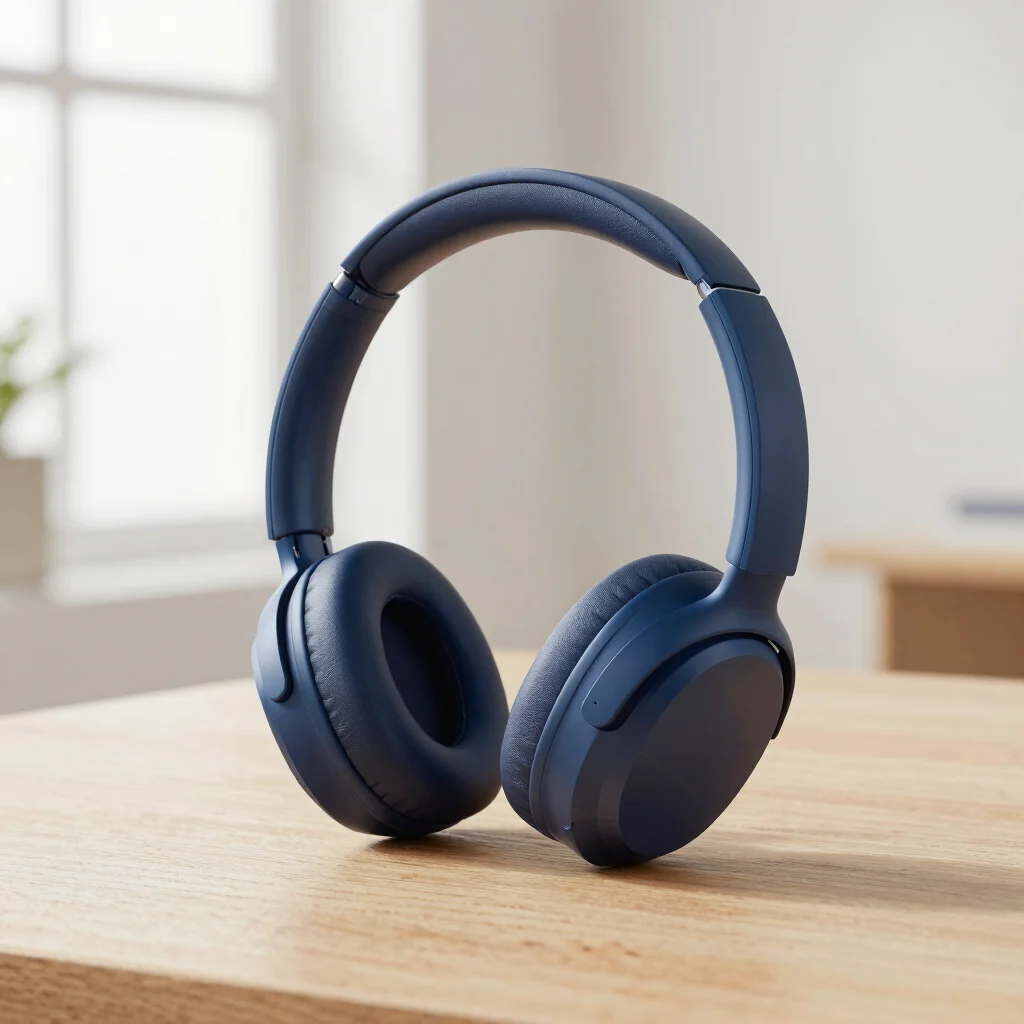 Editorial product photography of wireless over-ear headphones res